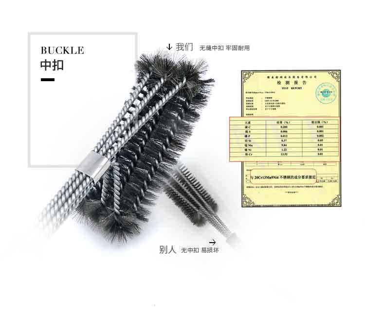 Whole Foreign Oven Brush 12Inch Triangle Steel Wire Barbecue Cleaning Brush Practical Grill Rack Brush BBQ Tool
