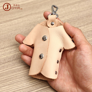 Original Cool Handmade Genuine Leather Keychain Vintage Cowhide Car Key Ring Little Creative Gifts Crafts