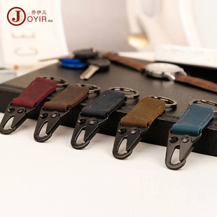 Original Cool Handmade Genuine Leather Keychain Vintage Cowhide Car Key Ring Little Creative Gifts Crafts