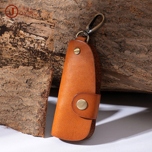 Original Cool Handmade Genuine Leather Keychain Vintage Cowhide Car Key Ring Little Creative Gifts Crafts