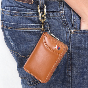 Original Cool Handmade Genuine Leather Keychain Vintage Cowhide Car Key Ring Little Creative Gifts Crafts