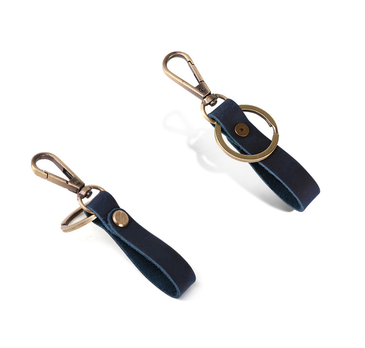 Original Cool Handmade Genuine Leather Keychain Vintage Cowhide Car Key Ring Little Creative Gifts Crafts