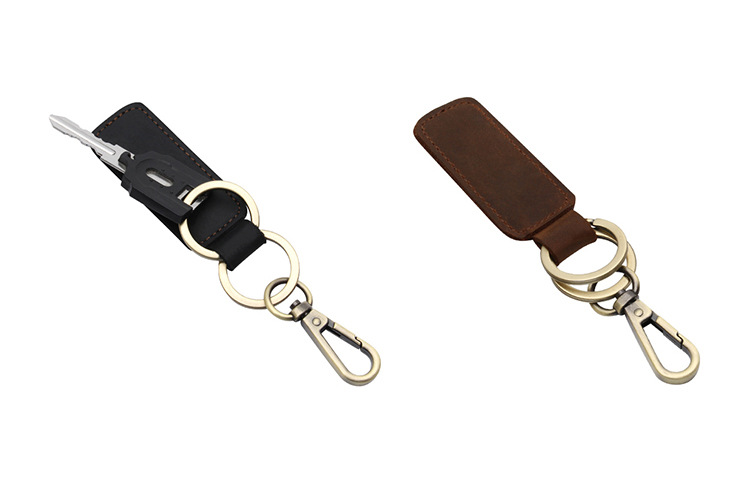 Original Cool Handmade Genuine Leather Keychain Vintage Cowhide Car Key Ring Little Creative Gifts Crafts