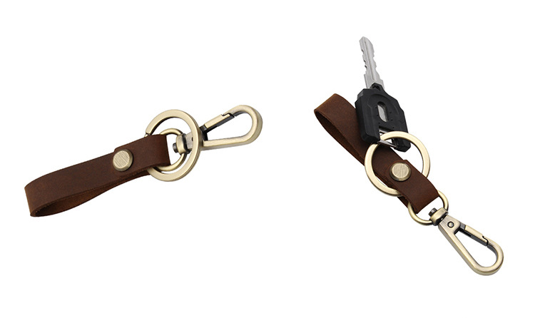 Original Cool Handmade Genuine Leather Keychain Vintage Cowhide Car Key Ring Little Creative Gifts Crafts
