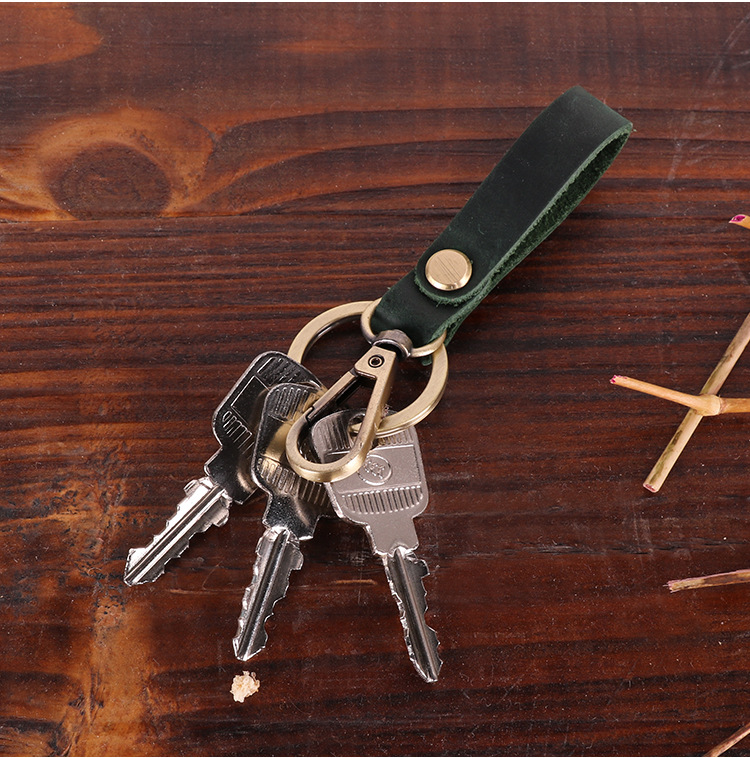 Original Cool Handmade Genuine Leather Keychain Vintage Cowhide Car Key Ring Little Creative Gifts Crafts