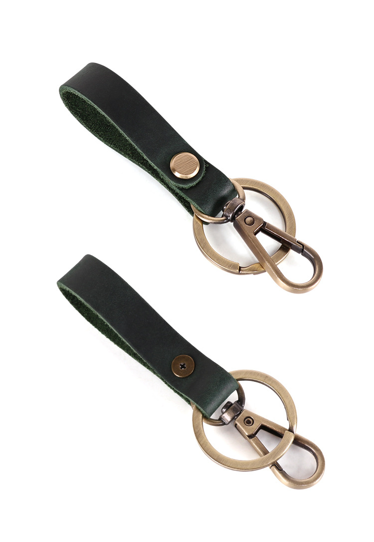 Original Cool Handmade Genuine Leather Keychain Vintage Cowhide Car Key Ring Little Creative Gifts Crafts