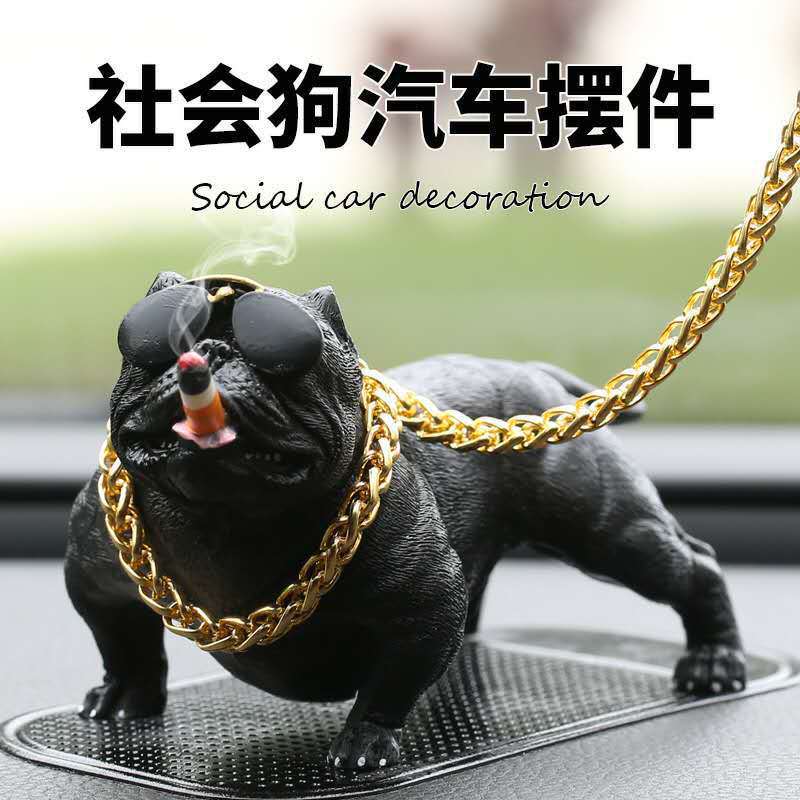 Cool Trendy Unique High-End Social Dog Car Decoration Muscle Dog Car Interior Decoration Ornament Car Creativity