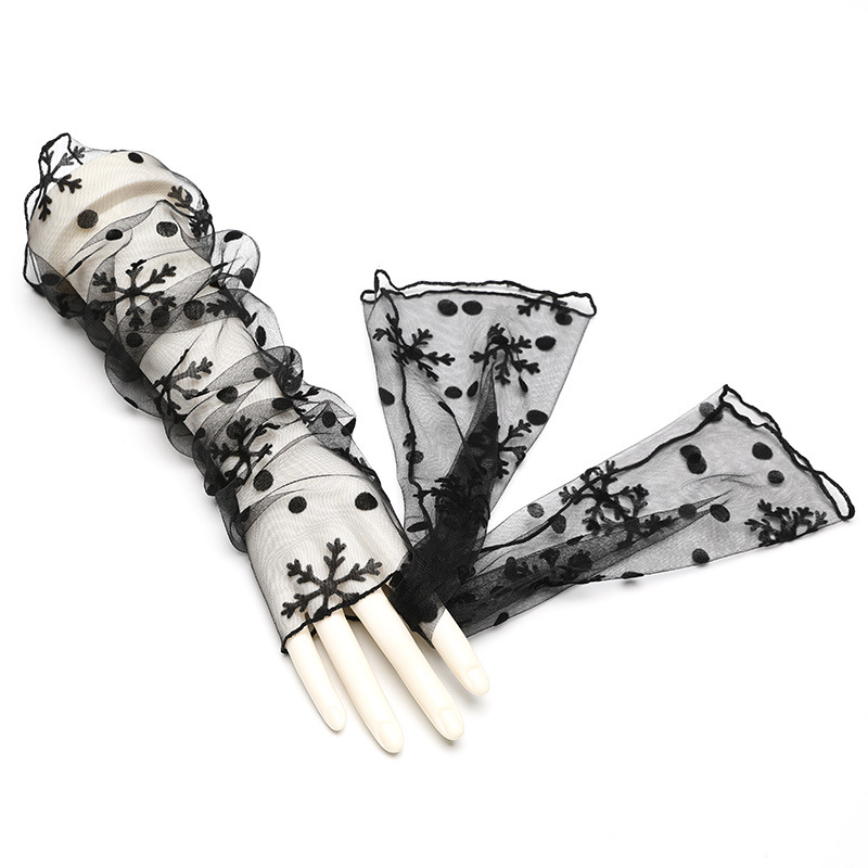 Summer Cool Sun Protection Oversleeve Thin Long Lace Mesh Gloves Women&#039;s Driving Riding Electric Car Sun Protection Breathable