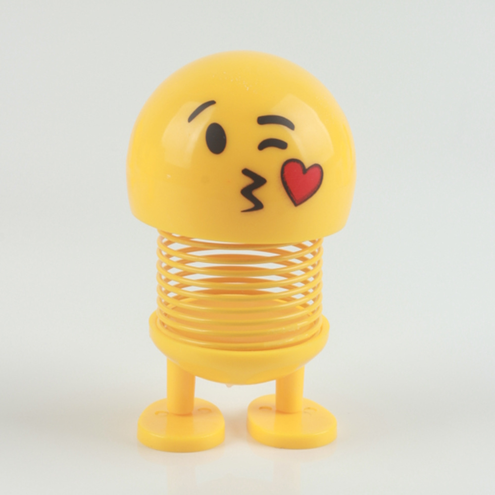 Cool Car Facial Expression Bag Spring Bobble Head Doll Car Interior Ornaments Car Decoration TikTok Same Style