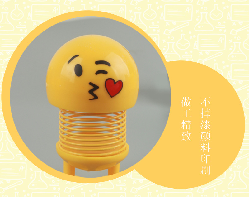 Cool Car Facial Expression Bag Spring Bobble Head Doll Car Interior Ornaments Car Decoration TikTok Same Style