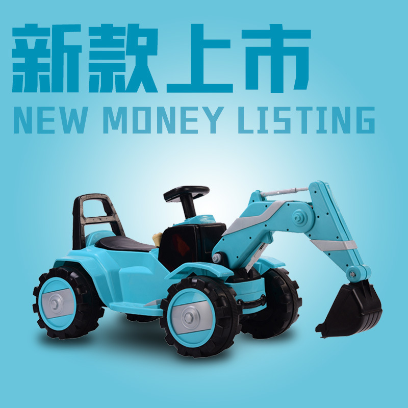 Factory Direct Sales Children&#039;s Large Electric Excavator Baby Toy Engineering Car Music Super Cool Light Can Sit and Ride