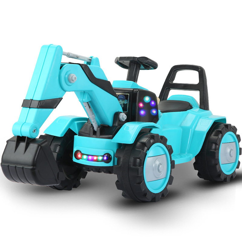 Factory Direct Sales Children&#039;s Large Electric Excavator Baby Toy Engineering Car Music Super Cool Light Can Sit and Ride