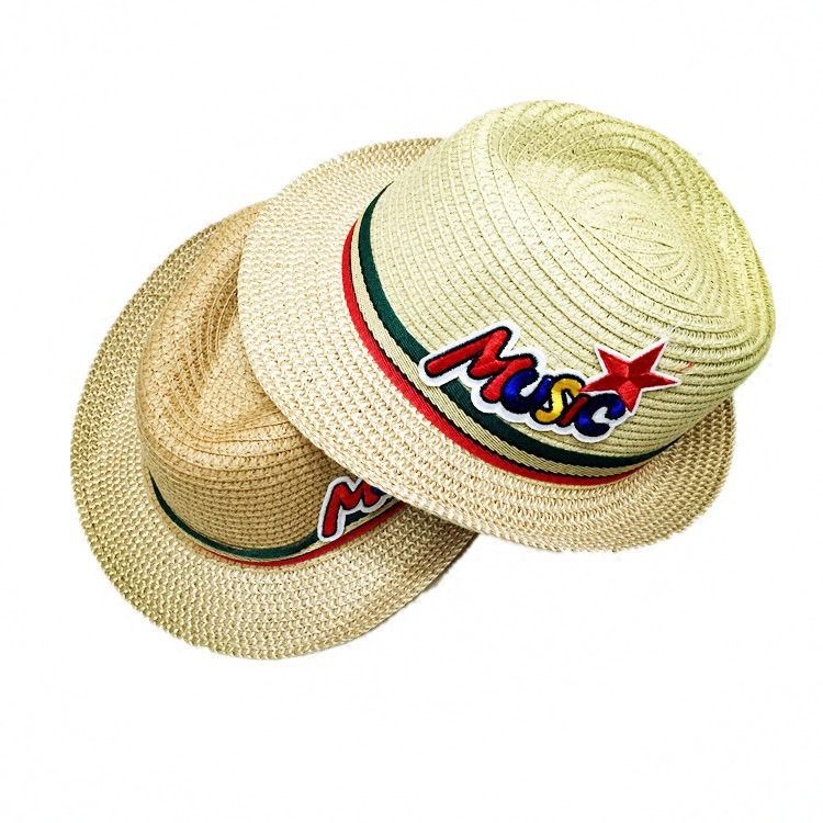 Wholesale summer sun protection hats boys and girls straw hats beach sun shade children hats aqua hats baby hats tide