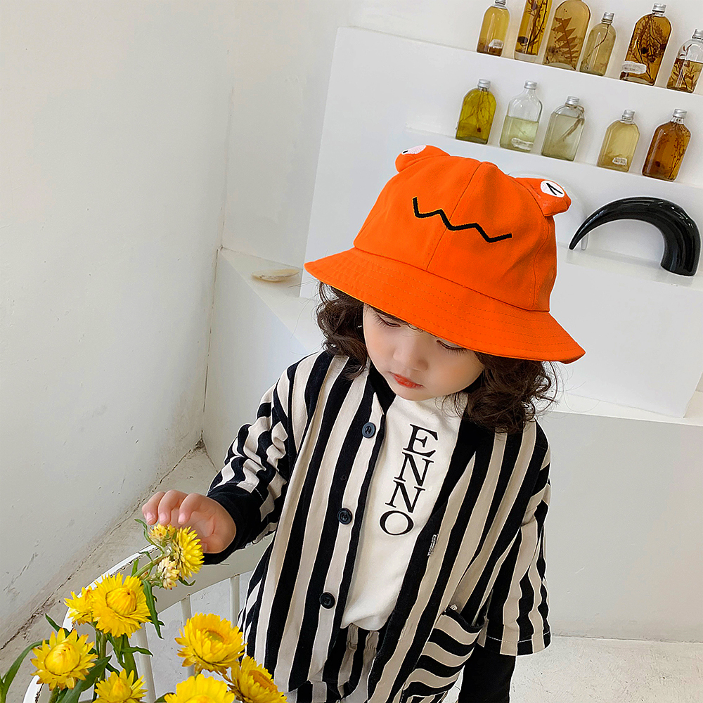 Children cartoon cute little frog fisherman hat summer sun shade sun