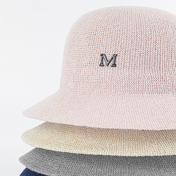 2021 New Imitation Raffia Hat Summer Lady Mom Sun Hat Sun Sun Shade Big Brim Bucket Hat