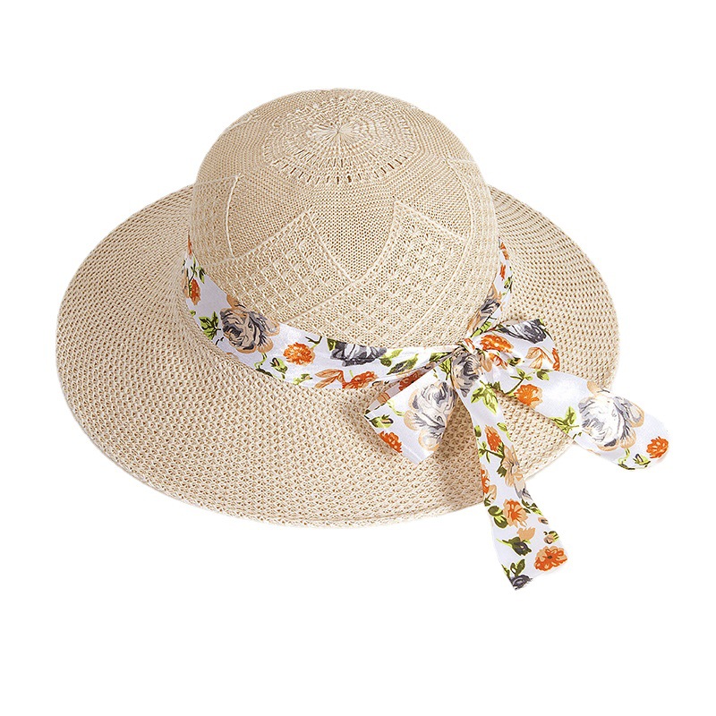 2021 New Imitation Raffia Hat Summer Lady Mom Sun Hat Sun Sun Shade Big Brim Bucket Hat