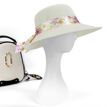 2021 New Imitation Raffia Hat Summer Lady Mom Sun Hat Sun Sun Shade Big Brim Bucket Hat