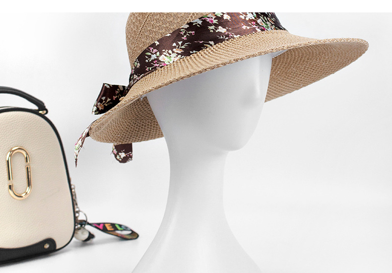 2021 New Imitation Raffia Hat Summer Lady Mom Sun Hat Sun Sun Shade Big Brim Bucket Hat
