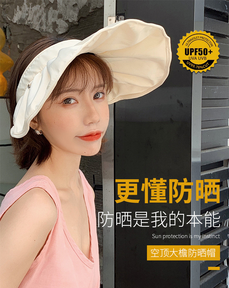 Vinyl Shell-like Bonnet Korean Shell Air Top Sun Hat Summer Sun Female Wide Brim Hat Sun Shade Korean Fashion Wholesale