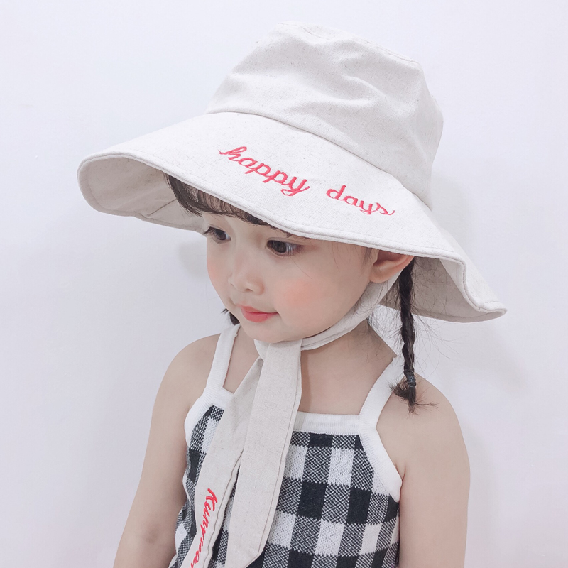 Children girl baby hat fisherman hat spring summer thin style basin hat Korean version girl hat wide eaves sun shade princess hat