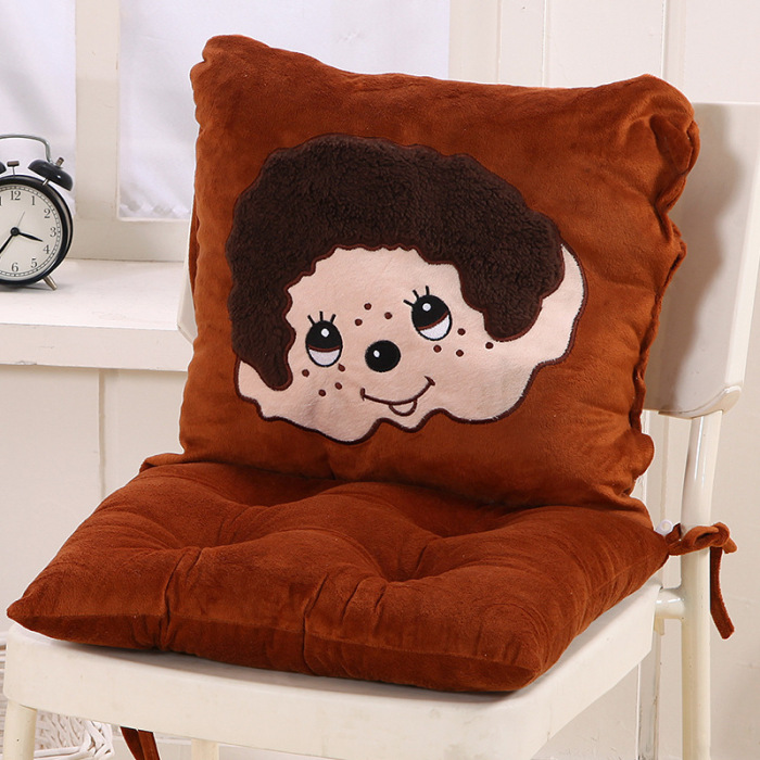 Cute Cartoon One-Piece Cushion Back Cushion One-Piece Office Seat Cushion Thickened Student Seat Cushion
