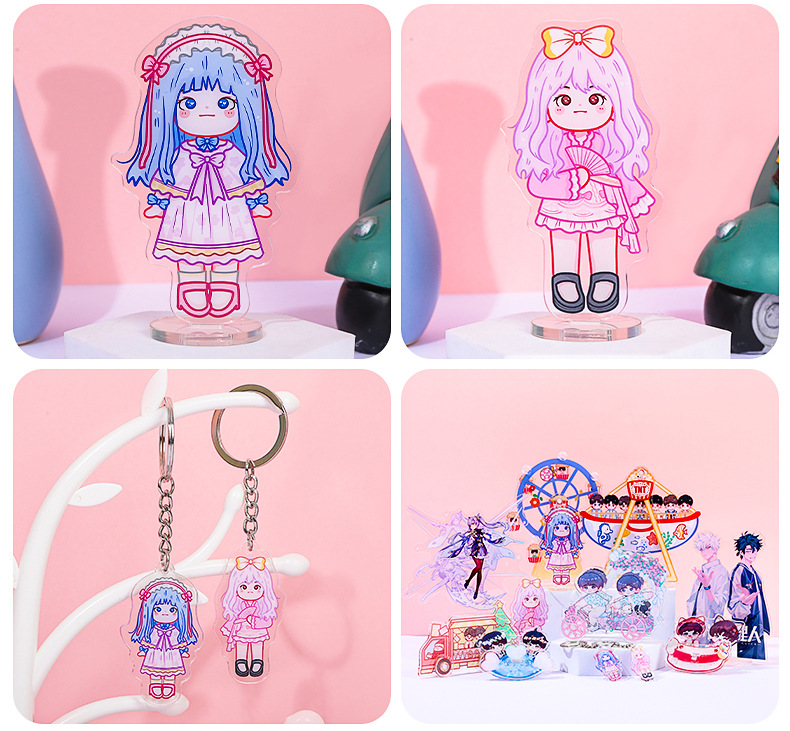 Acrylic Keychain Cartoon Animation Gift Key Chain Comic Show Pendant Support Star the Hokey Pokey Standing Ornaments