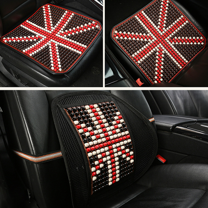 Summer cushion car wood Bead seat front single seat back Breathable cushion Mesh waist against wood Bead seat waist