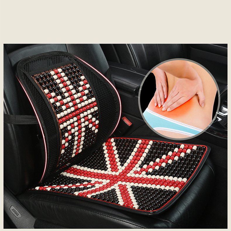 Summer cushion car wood Bead seat front single seat back Breathable cushion Mesh waist against wood Bead seat waist