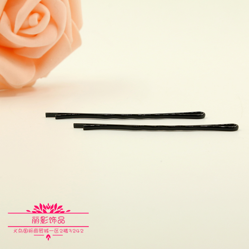 Fine jewelry hair clip black clip head small hair pin wire terminal clip