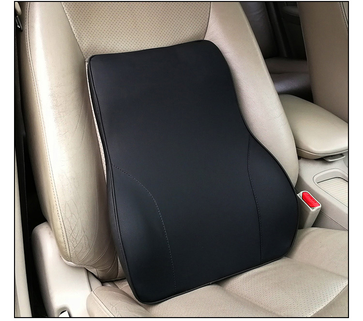 Car Seat Memory Foam Lumbar Pillow Car Waist Leather Waist Pad Back Cushion