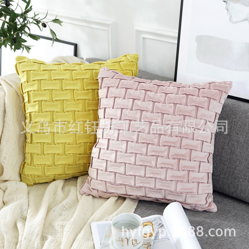 New Netherlands Velvet Crumpled Pillow Cushion Car Seat Cushion Waist Pad Korean Sofa Back Cushion Living Room Home Bedroom