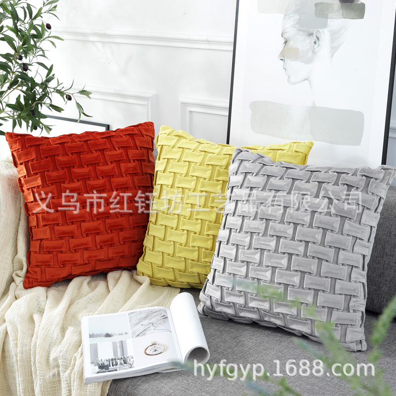 New Netherlands Velvet Crumpled Pillow Cushion Car Seat Cushion Waist Pad Korean Sofa Back Cushion Living Room Home Bedroom