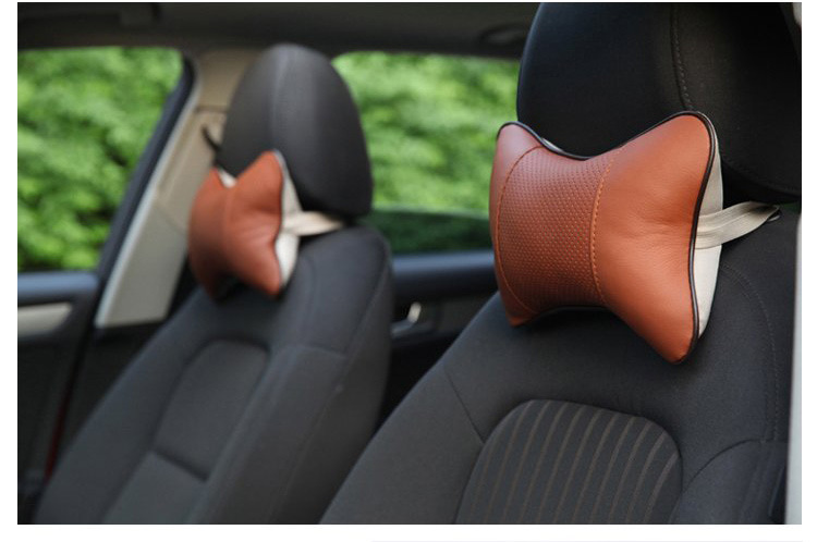 Dual Use in Car and Home Car PVC Leather Headrest Car Interior Decoration Bones Neck Pillow Car Seat Breathable Massage Back Cushion Dual Use in Car and Home Car PVC Leather Headrest Car Interior Decoration Bones Neck Pillow Car Seat Breathable Massage Back Cushion