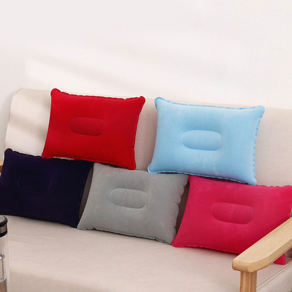 In Stock Wholesale Outdoor Portable Back Cushion/Seat Cushion Square Camping Pillow Flocking Pillow Inflatable PVC Pillow