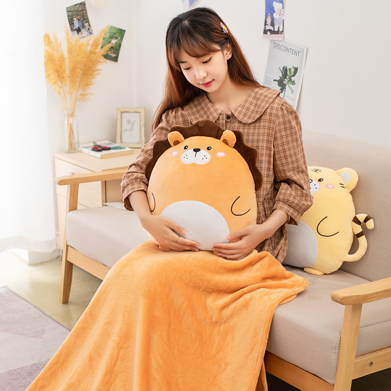 Pillow and Quilt Dual-Use Backrest Pillow Folding Air Conditioning Blanket Back Seat Cushion Pillow Three-in-One Office Siesta Pillow