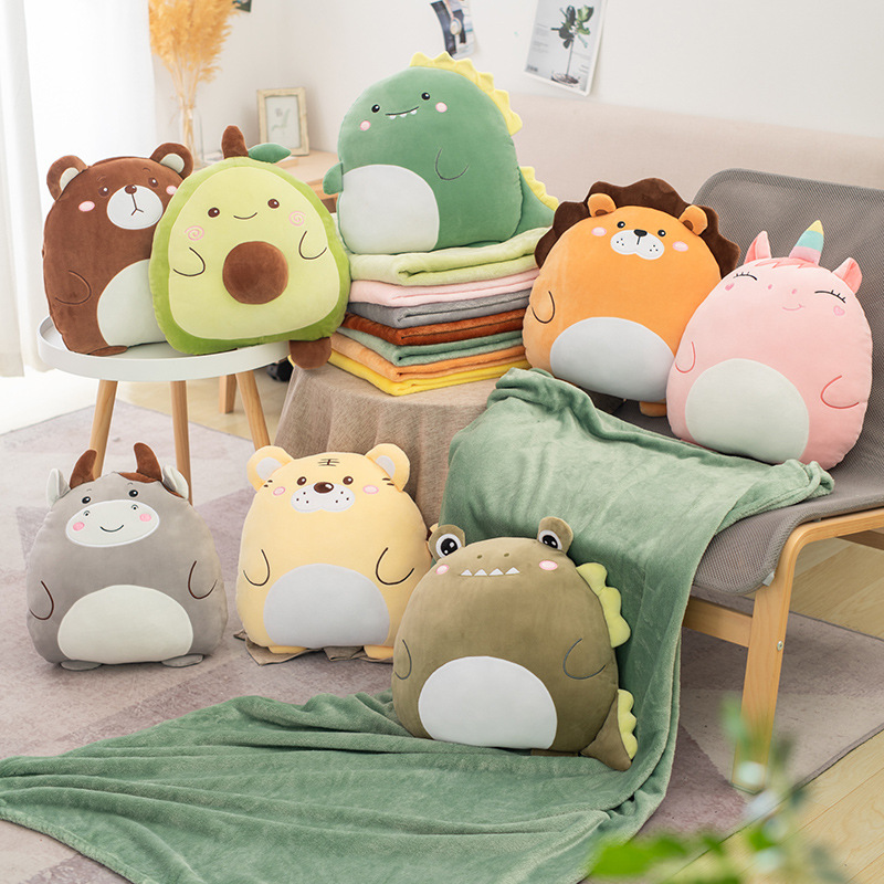 Pillow and Quilt Dual-Use Backrest Pillow Folding Air Conditioning Blanket Back Seat Cushion Pillow Three-in-One Office Siesta Pillow
