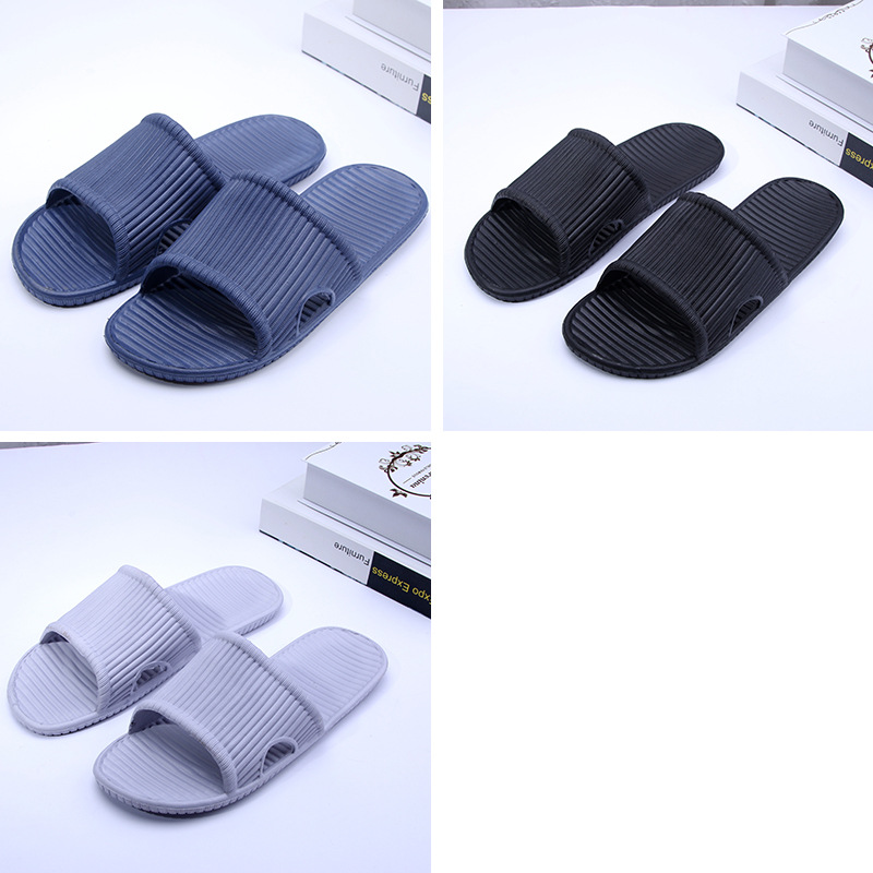 Foreign Trade Eva Striped One-Word Non-Slip Silent Couple Home Summer Men&#039;s Slippers Low Price Running Volume Support Customization