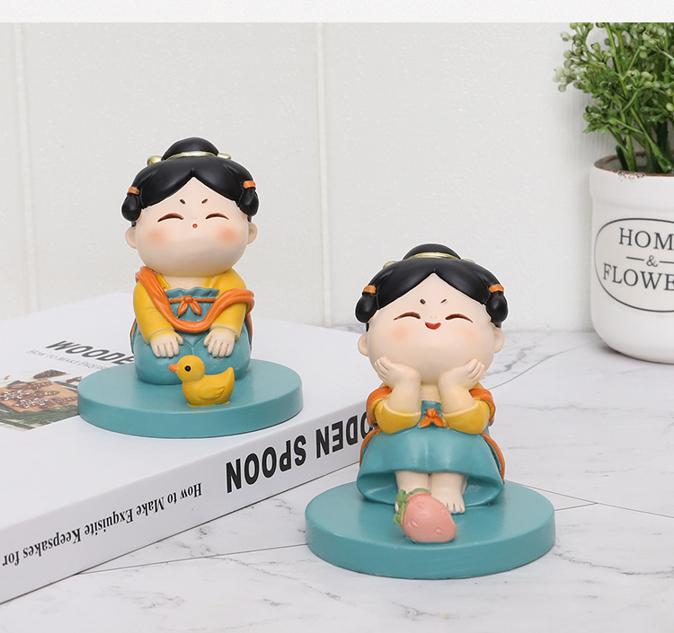 Chinese Style Lovely Palace Girl National Fashion Tang Shi Girl Desktop Resin Mobile Phone Stand Tablet iPad Support Creative Ornaments Chinese Style Lovely Palace Girl National Fashion Tang Shi Girl Desktop Resin Mobile Phone Stand Tablet iPad Support Creative Ornaments