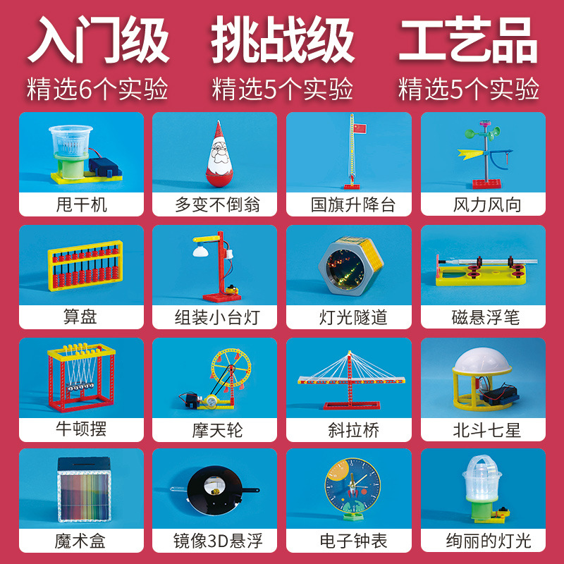 Pulley Dynamometer Elementary School Student Science Experiment Teaching Aids Machinery and Engineering New Year Goods Children's Science and Technology Educational Toys
