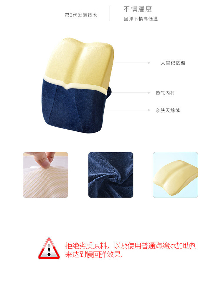 Amazon car waist office cushion memory cotton waist seat back cushion wholesale