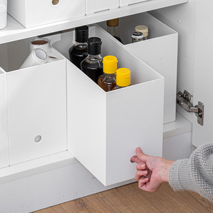 Homemade Basket Telescopic Track Plastic Accessories DIY Slide Rail Cabinet Wardrobe Drawer Storage Basket Bottom Pulley