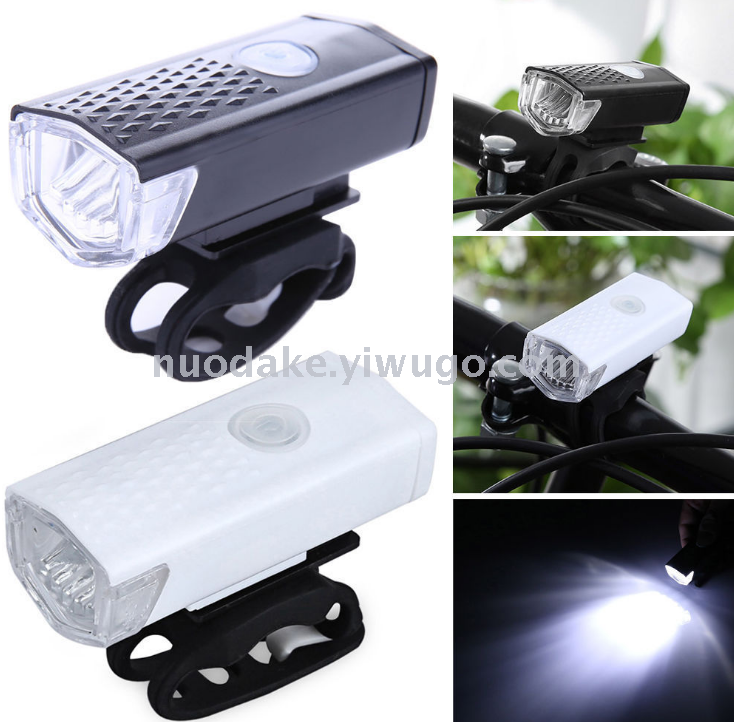 Bicycle headlights and tail lights set USB charging bicycle lights Mountain lights night riding lighting warning lights
