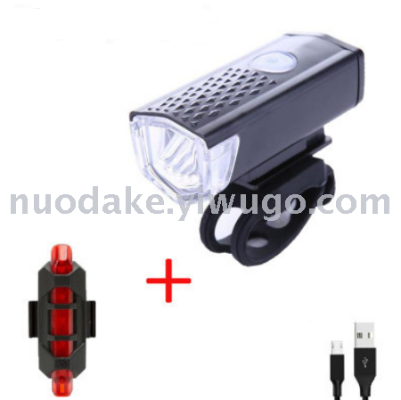 Bicycle headlights and tail lights set USB charging bicycle lights Mountain lights night riding lighting warning lights Bicycle headlights and tail lights set USB charging bicycle lights Mountain lights night riding lighting warning lights