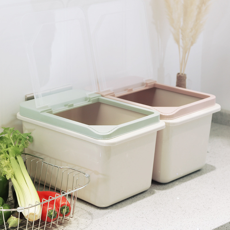 Ricer box plastic pet grain box new type Ricer box with pulley thickened clamshell rice barrel 6kg/10KG rice storage box