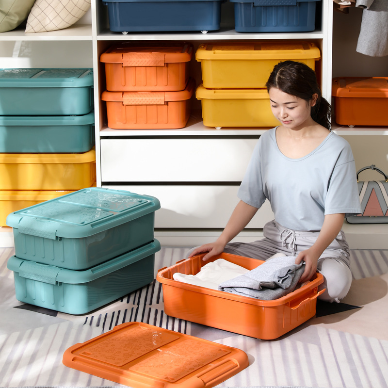Extra Thick Band Pulley Bed Bottom Storage Box Bed Base Cabinet Plastic Bed Bottom Storage Box Oversized Clothes Storage Box Storage Box