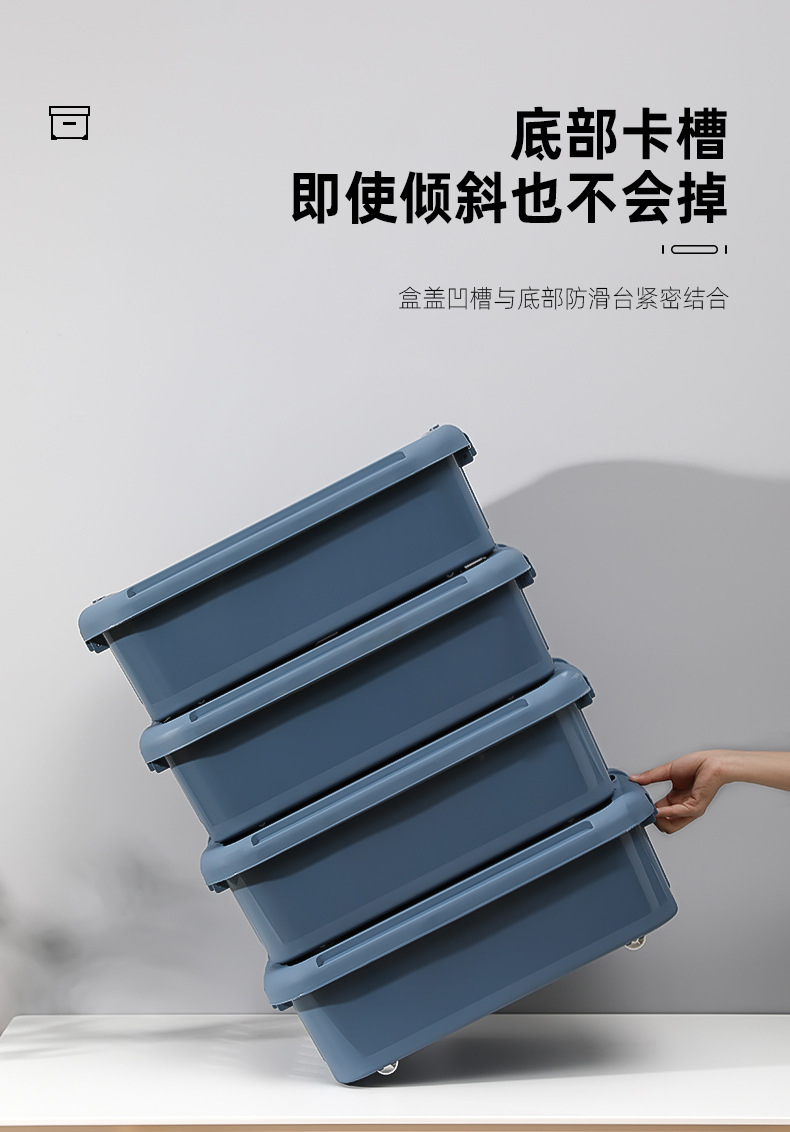 Extra Thick Band Pulley Bed Bottom Storage Box Bed Base Cabinet Plastic Bed Bottom Storage Box Oversized Clothes Storage Box Storage Box