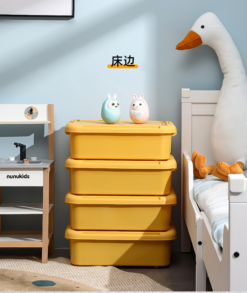 Extra Thick Band Pulley Bed Bottom Storage Box Bed Base Cabinet Plastic Bed Bottom Storage Box Oversized Clothes Storage Box Storage Box