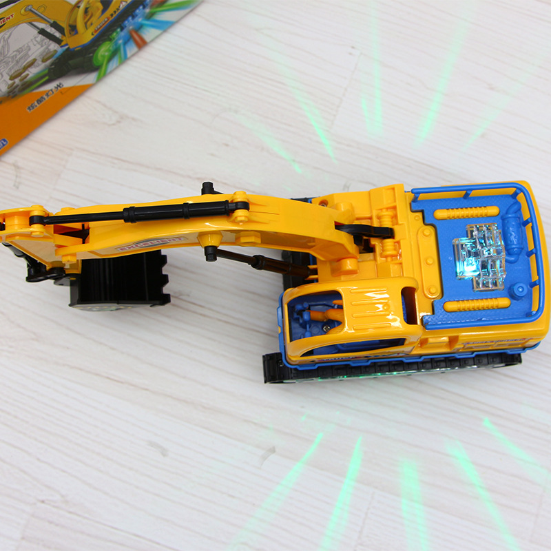 Electric Sound and Light Universal Excavator Hook Machine Engineering Vehicle Digging Children&#039;s Toy Car Stall Supply Wholesale