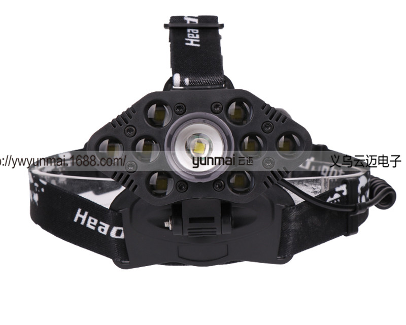  2T6 headlights USB charging outdoor night fishing lights strong light outdoor headlights rotation zoom LED headlights
