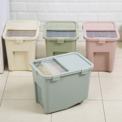 Rice Pot Sealed Buckle Multifunctional Storage Box Kitchen Pulley Rice Bucket
